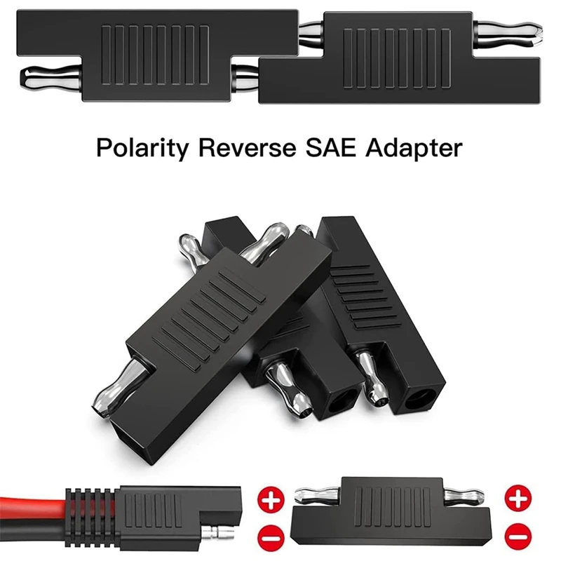 SAE Connector SAE to SAE Polarity Reverse Quick Disconnect Cable Plug Adapter for Solar Panel Battery Charger-5Pack