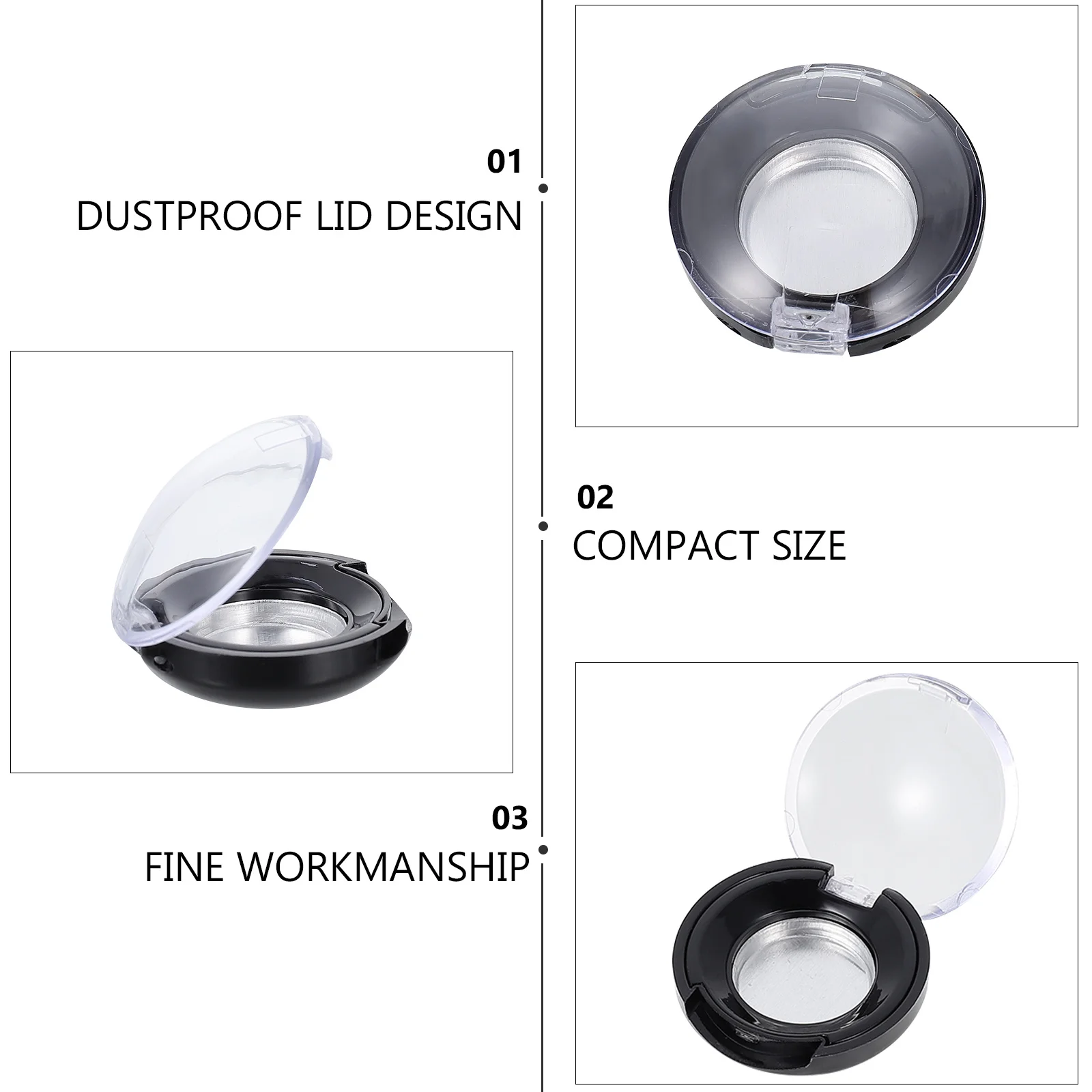 

8pcs Empty Eyeshadow Blush Foundation Container Small Cosmetics Sub Box Makeup Organizer Dustproof Lid Portable Refillable