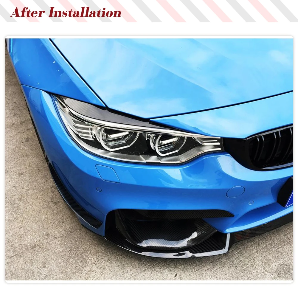 For BMW F80 M3 F82 F83 M4 F32 F33 F36 2014 - 2018 Car Headlight Eyelid Sticker Dry Carbon Fiber Headlamps Eyebrows Eyelash