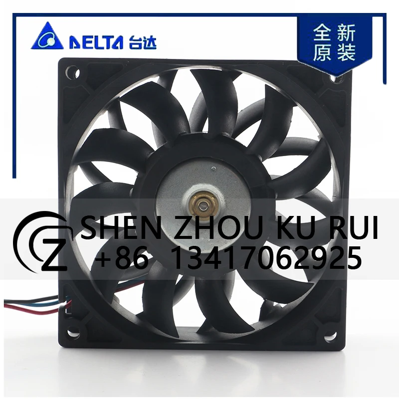 FFB0912VH دلتا 5 فولت 24 فولت 48 فولت DC12V 0.90A التيار المتناوب EC 9025 90X90X25 مللي متر 9 سنتيمتر العنيفة ارتفاع حجم الهواء العاكس ثلاثة أسلاك الهيكل مروحة التبريد