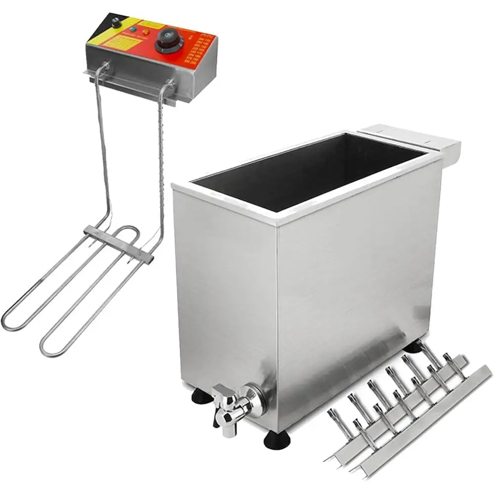 Commercial 24L Electric Deep Fryer Cheese Corn Dogs Waffle Sticks with 12 Hooks Stainless Steel Cooking Machine