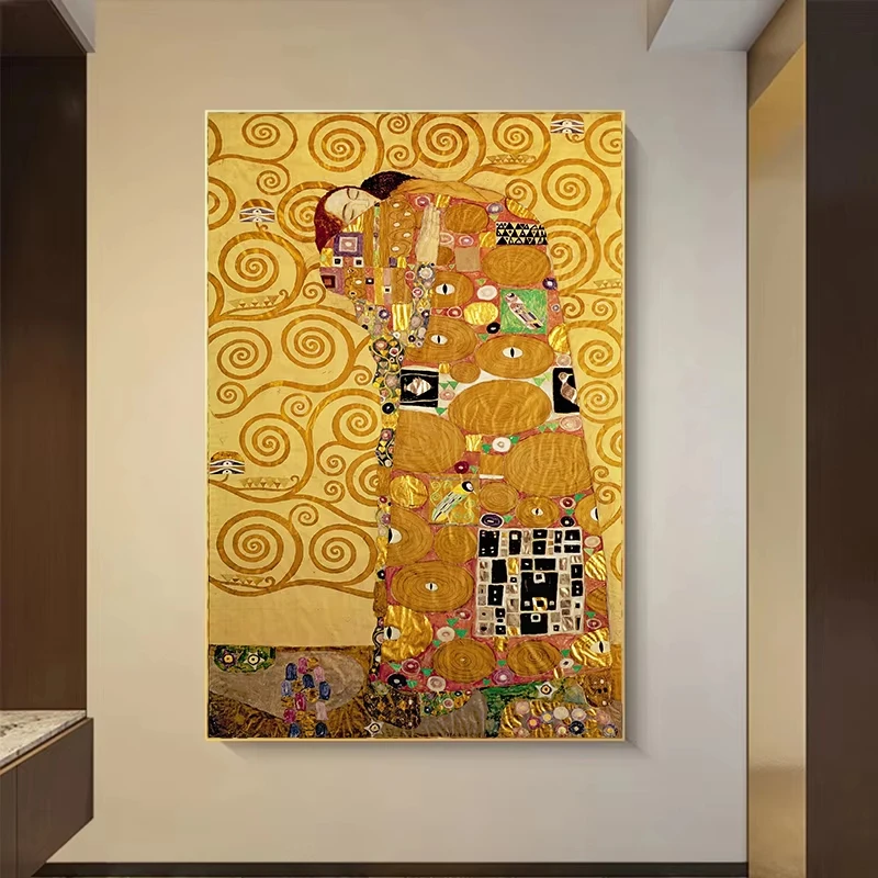 Classic Gustav Klimt Family Famous Canvas Painting Tear Kiss Gold Modern Posters Prints Wall Art Picture For Room Decor Cuadros