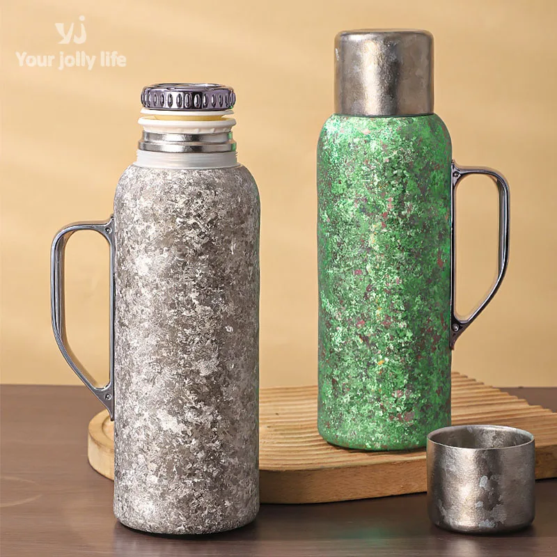 

850ml Pure Titanium Vacuum Flasks/KETTLE With Gandle,Display Temperature,Double-layer Water Bottle,Large Capacity Thermos Cup