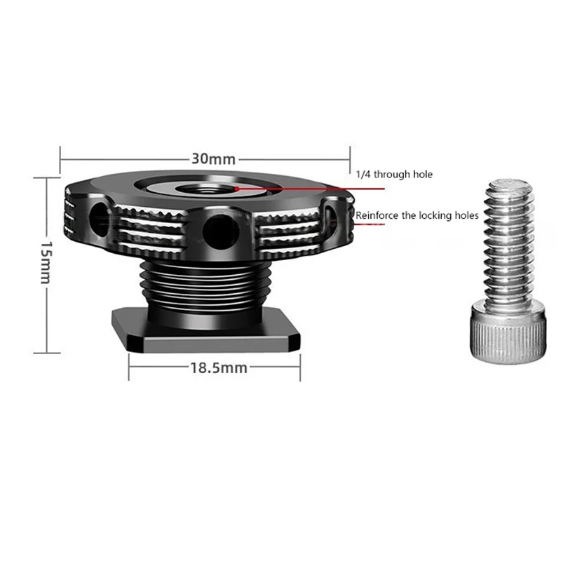 Universal Hot Shoe Adapter with 3/8" & 1/4" Threads - Multi-Mount for Studio Tripods, Smartphone Rigs, LED Panels & Gimbals