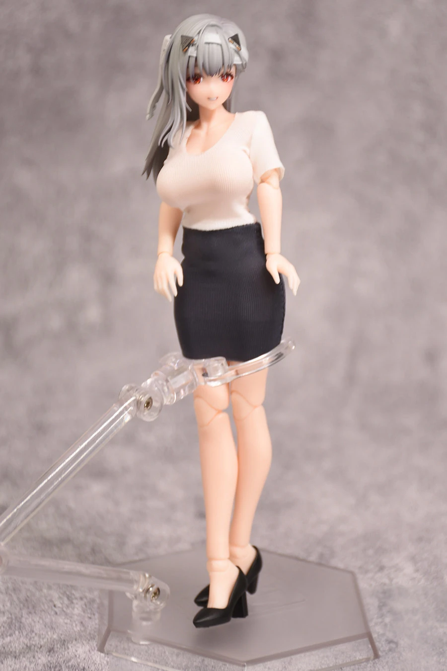 【Clothing Only】In Stock 1/12 Scale Sweet Sexy Fake Two-piece Dress with Pointed High Heels Fit 6inch Action Figure Body