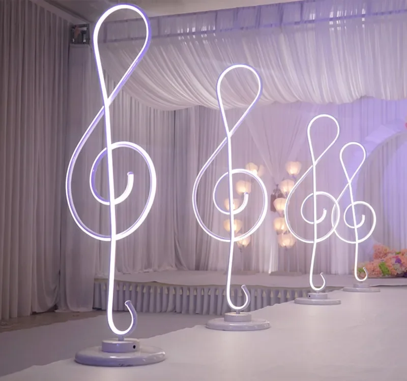 110cm height Musical Note shape wedding Roman Columns led light up road lead wedding centerpiece stage event party decoration