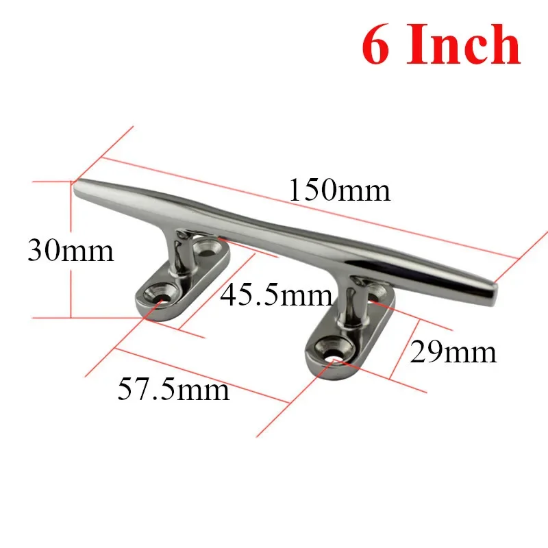 1pc marinho polido resistente barco grampo base oca grampo de aço inoxidável barco doca corda linha grampo 4/5/6/8/10/12 Polegada