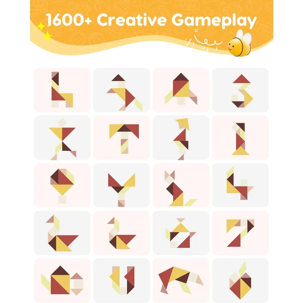 Divano da gioco per bambini con puzzle quadrati Tangram, mobili per divani modulari per la risoluzione dei puzzle e la costruzione dei posti