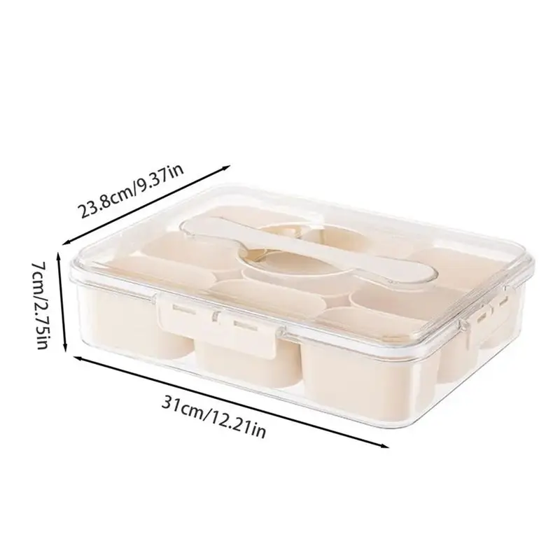 9 Compartments Divided Serving Tray With Lid Portable Snack Box Kitchen Seasoning Food Container For Candy, Anise Pepper view 4