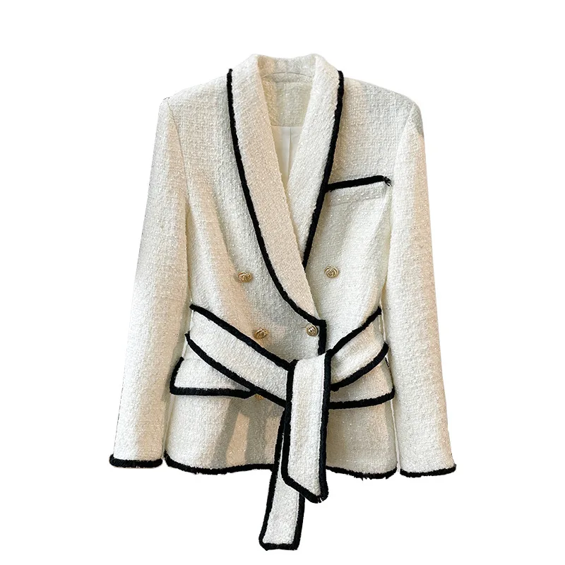 High-End Dames Tweed Taille Pak Shorts Set 2025, Nieuwe Mode Aanbod Afslanken Dameskleding luxe femme traf oficial