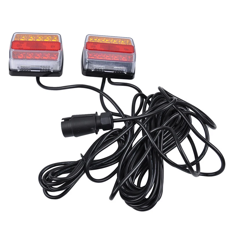 2 Piece 16 Leds Trailer Tail Light With Magnet Combination Towing Taillight Car Truck Tail Light 12V Number Plate Light