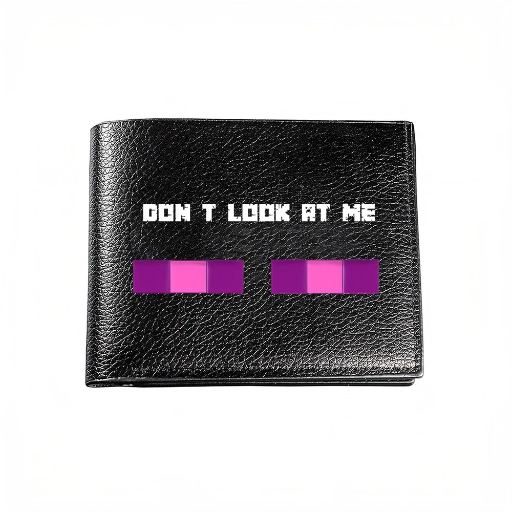 Don T Look At Me Pixel Eyes Design Men S Wallet Card Holder Casual Business Fashion Statement Accessory