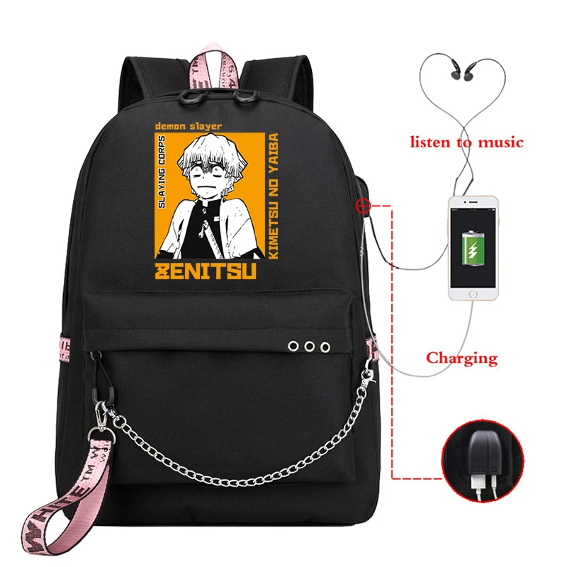 

Demon Slayer Anime Hip Hop Backpacks Multifunction School Bag Student To School Vintage Trendy Demon Slayer Manga Teen Backpacks