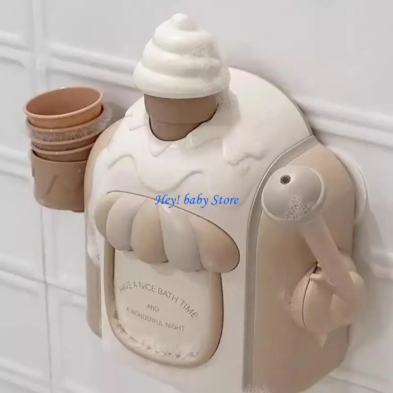 Q1FE Children Bathroom Foaming Machine Ice Cream Bubble Making Tool for Creative Play