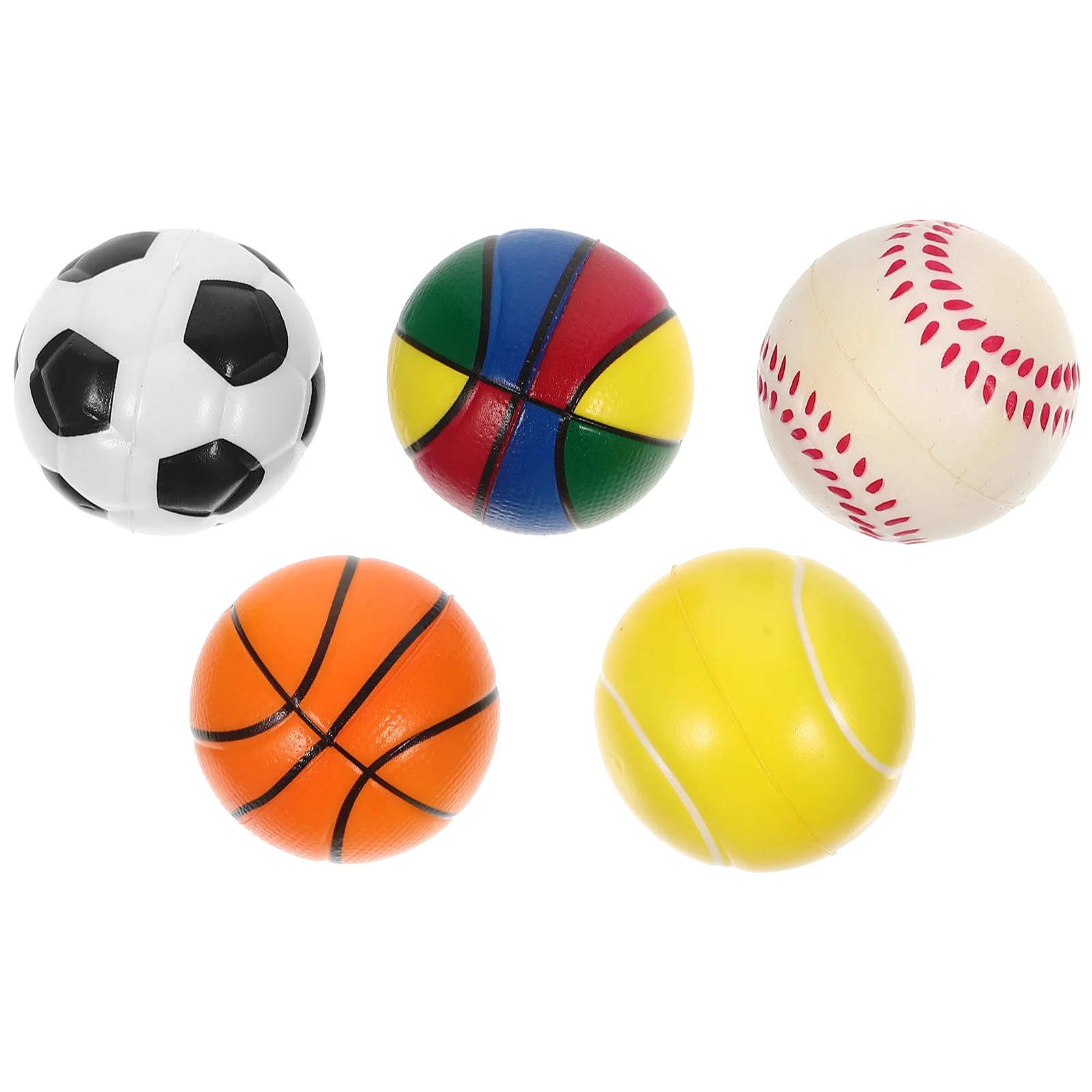 5 Pcs Kids Toys Bouncy Ball Basketball Party Favors Foaming Baseball Stress Puzzle Decorations for Child