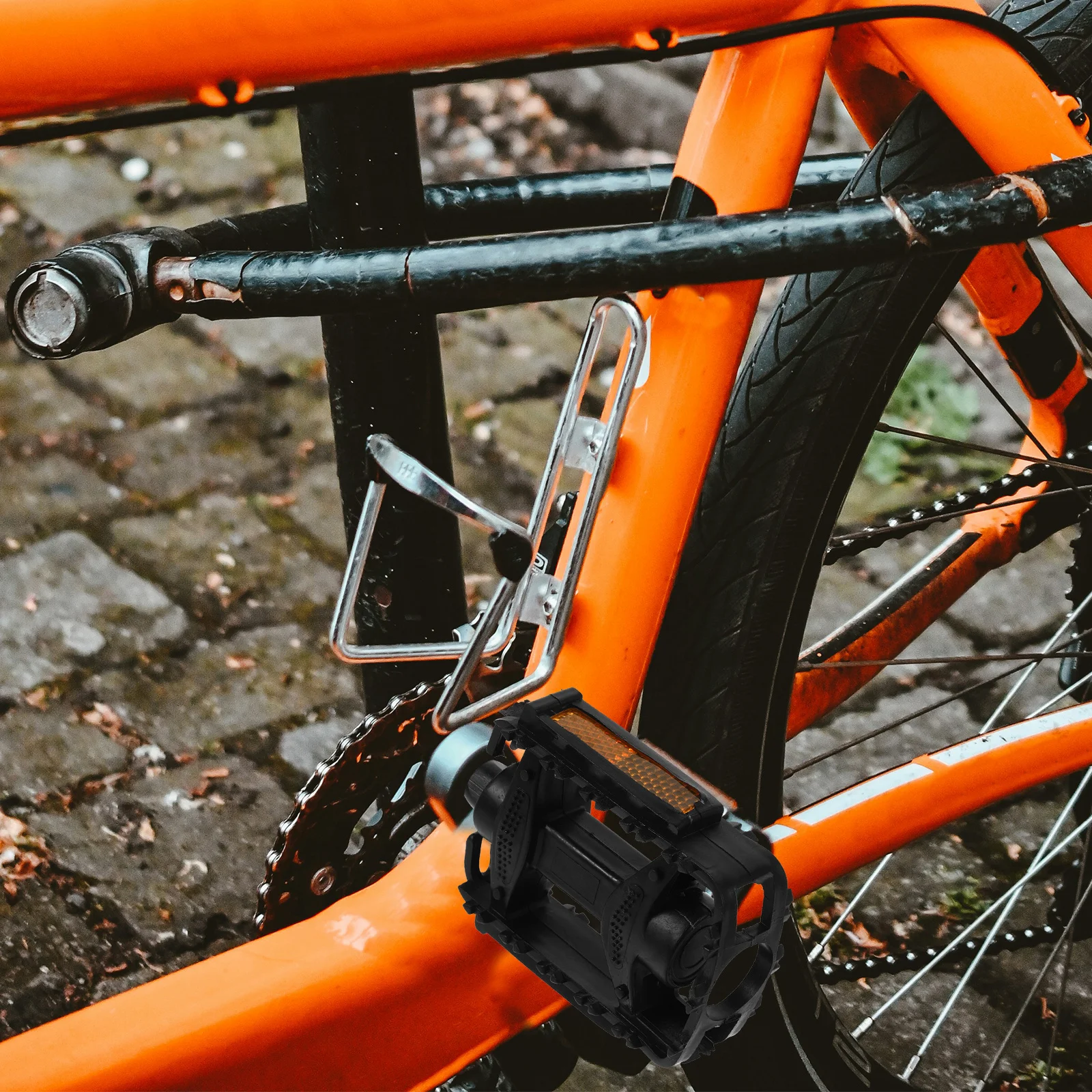 زوج واحد من دواسات دراجة الأطفال السوداء من البلاستيك القوي غير القابل للانزلاق، ملحقات دراجة مريحة وقابلة للاستبدال لركوب الدراجات على الطرق الجبلية #2