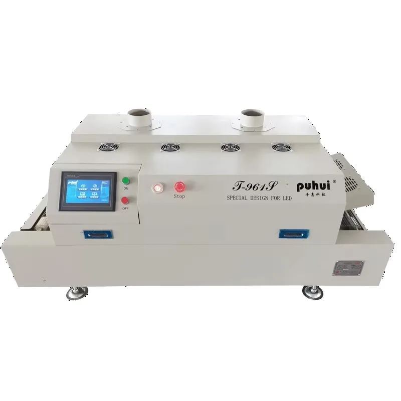 Arrival Pu hui SMT T961S LCD Touch Screen 6-heating-zone  Conveyor Reflow Oven LED In frared Hot air Reflow Soldering Machine