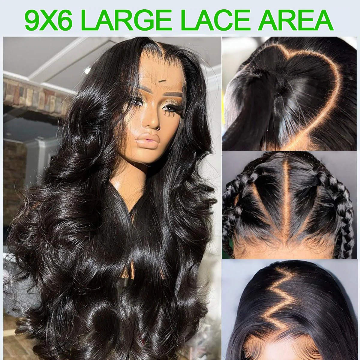 9x6 Glueless Wigs Human Hair 100% HD Lace Frontal Wig 34inch Body Wave Preplucked Lace Front Wigs For Women Ready to Wear And Go