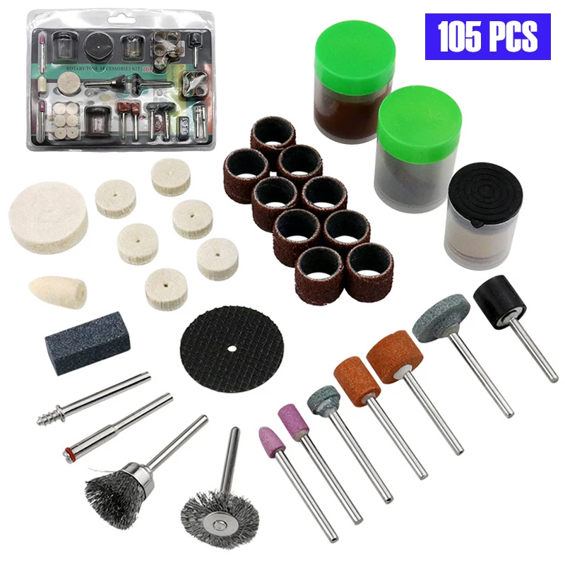 

105pcs Electric Grinding Set Cutting Polishing Saw Blade Sandpaper Grinding Wheel Brush Sanding Head Power Tool Accessories Kit