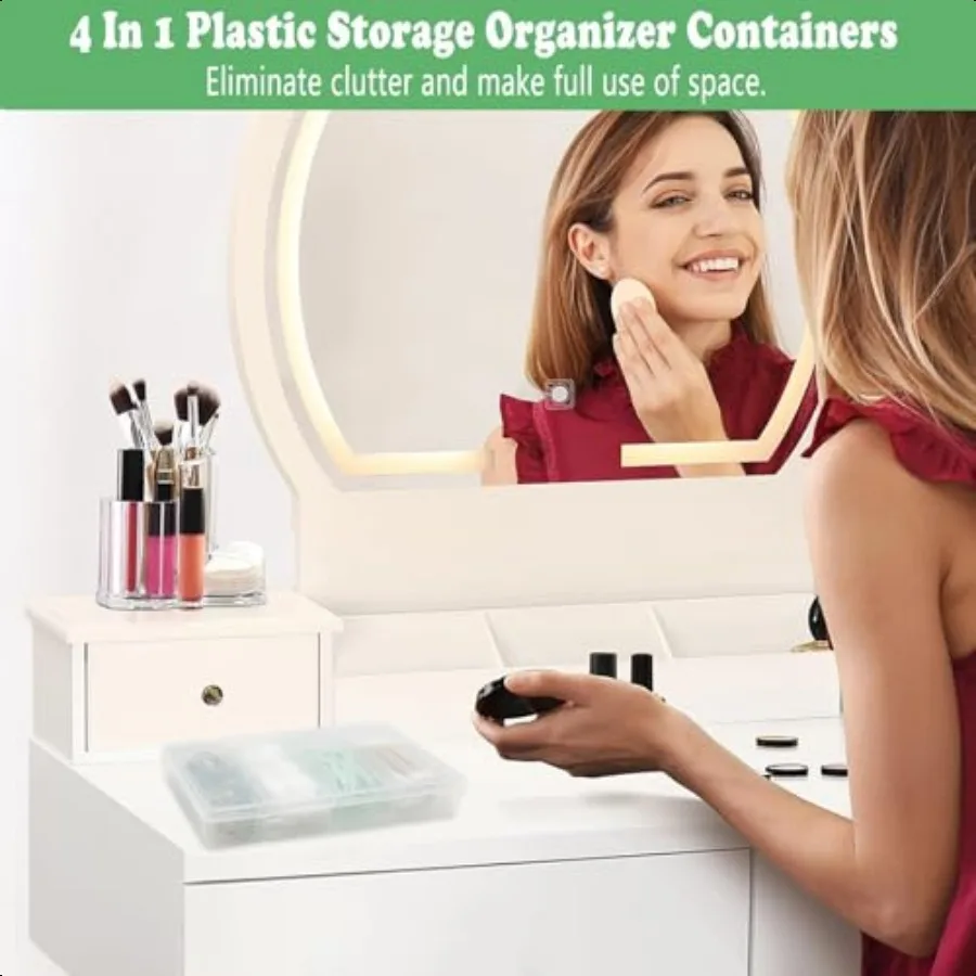 旅行用綿棒ホルダー 4 in 1 ポータブル小型デンタルフロスホルダー 旅行用フロスピックケース 防塵蓋付き 透明プラスチック製