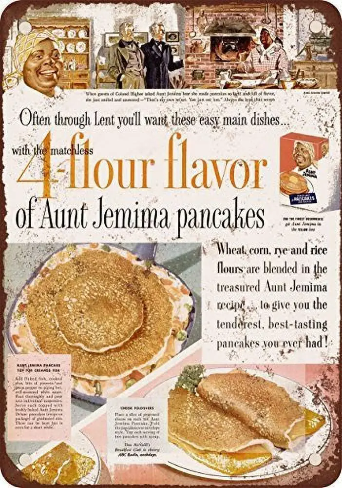 Aunt Jemima Pancakes Tin Wall Sign The Art Iron Painting Plaque Metal Wall Decoration Poster Decor Gifts for Office Home Man Cav