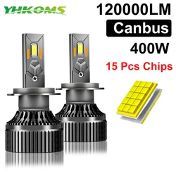 YHKOMS H4 H7 Canbus LED 5585 CSP LED H1 H8 H9 H11 9005 HB3 9006 HB4 400W 120000LM Auto LED Lamp Car Light 6000K 12V Fog Light