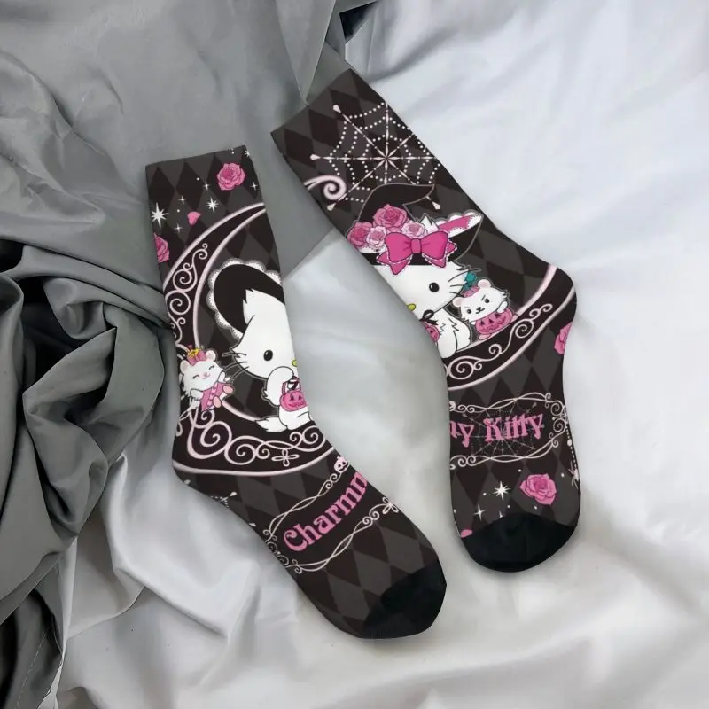 Custom Cute Mens Charmmy Kitty Sanrio Cartoon Dress Socks Unisex Breathbale Warm 3D Print Crew Socks