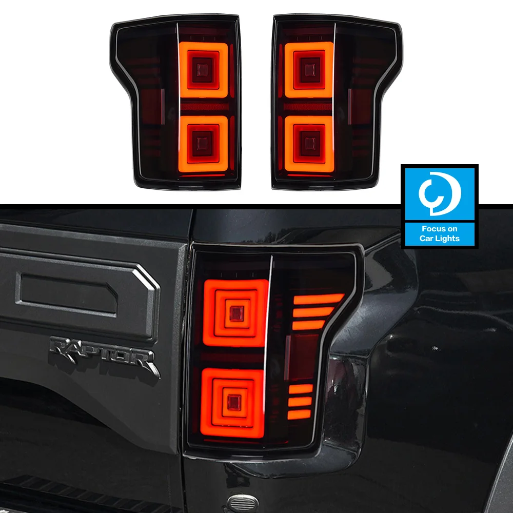 Taillights StylingFor F150 Rapto Tremor 2015-2020 Tail Light LED DRL Running Signal Brake Reversing Parking Lighthouse Facelift