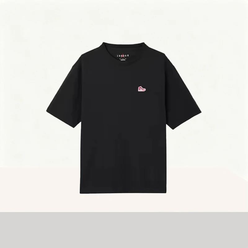Nike Jordan BRAND Solid-Color Round-Neck Casual Everyday Versatile Short-Sleeve T-Shirt for Men, Black FN5983-010