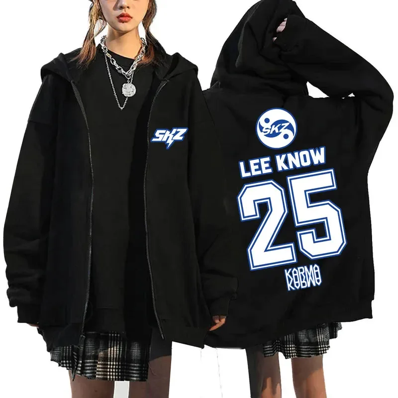 2025 New  KARMA Graphic Print Zipper Hoodie Men Women Fashion Casual Oversized Fleece Long Sleeve Sweatshirts Streetwear Coats