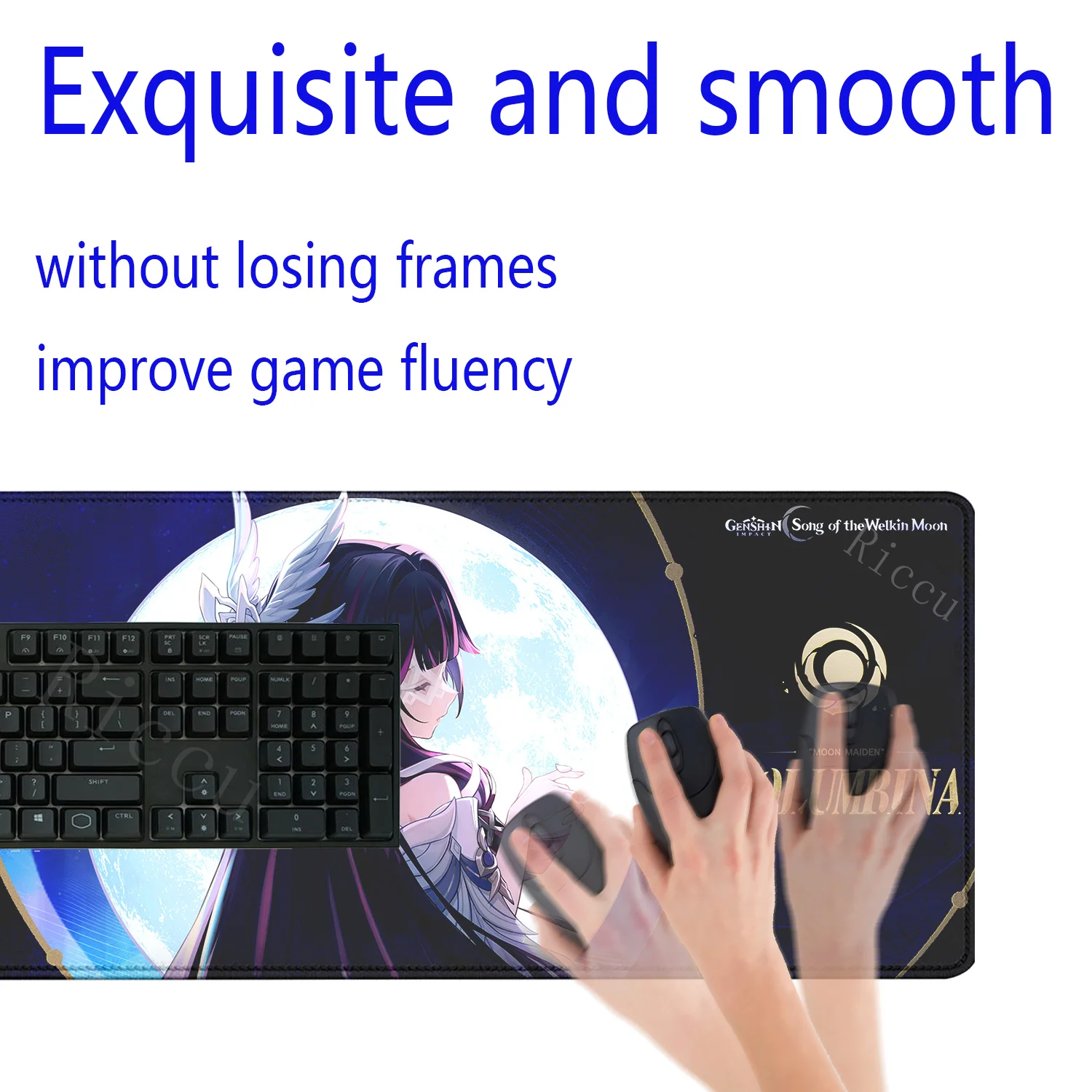 Hentai Genshin Impact Columbina art Muismat Vergrendeling Anime Edge Damselette Computer Gamer Grote rubberen muismat Laptop Bureaumat