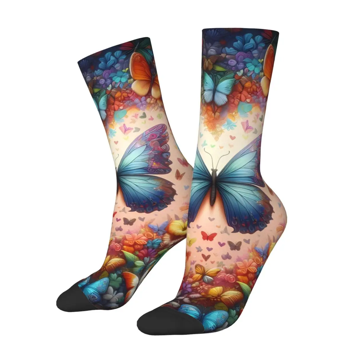 Butterfly Sock Printed Man Polyester