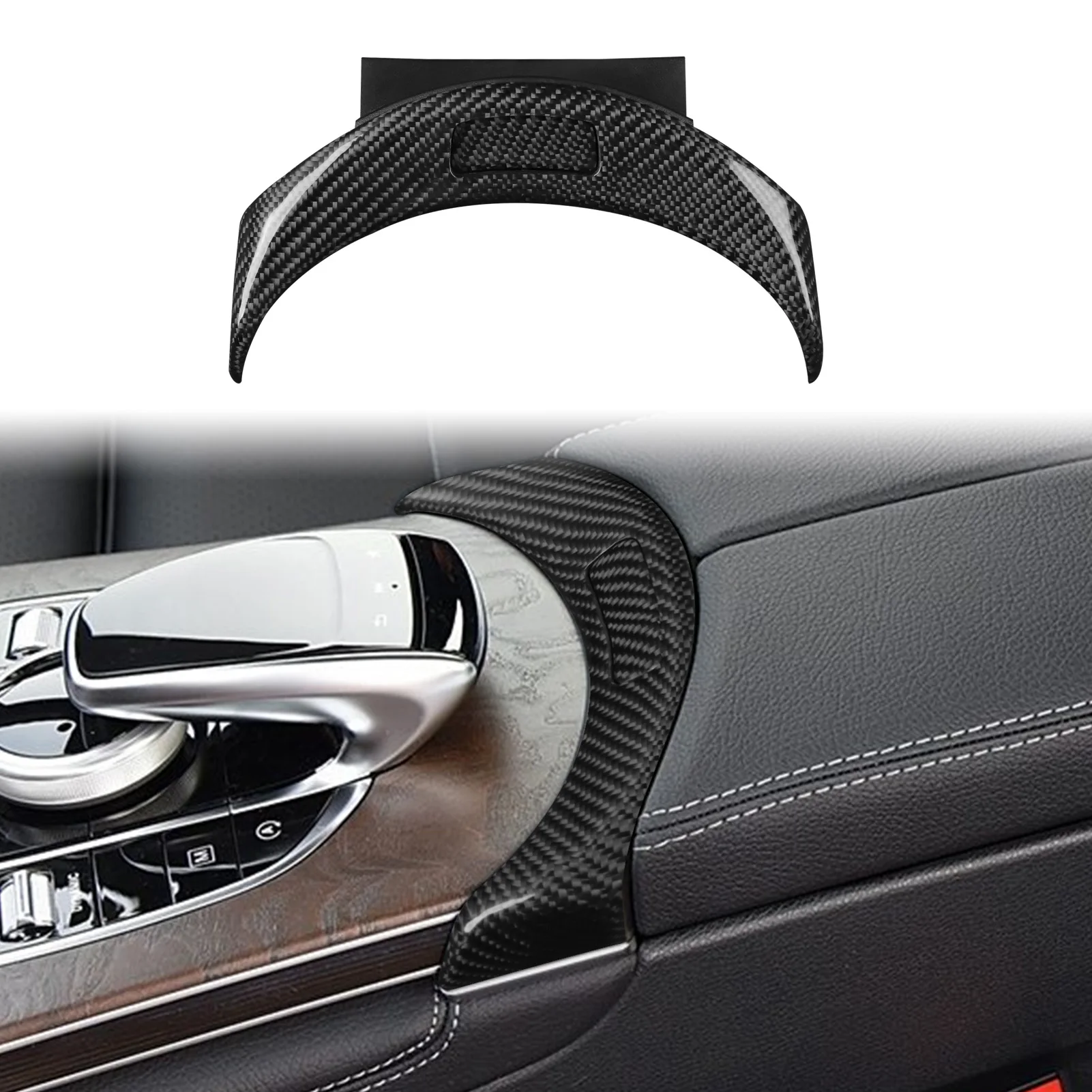 

For Mercedes Benz W205 W253 C Class GLC 15-20 Carbon Fiber Interior Trim Replacement Interior Kits Armrest Box Switch Panel
