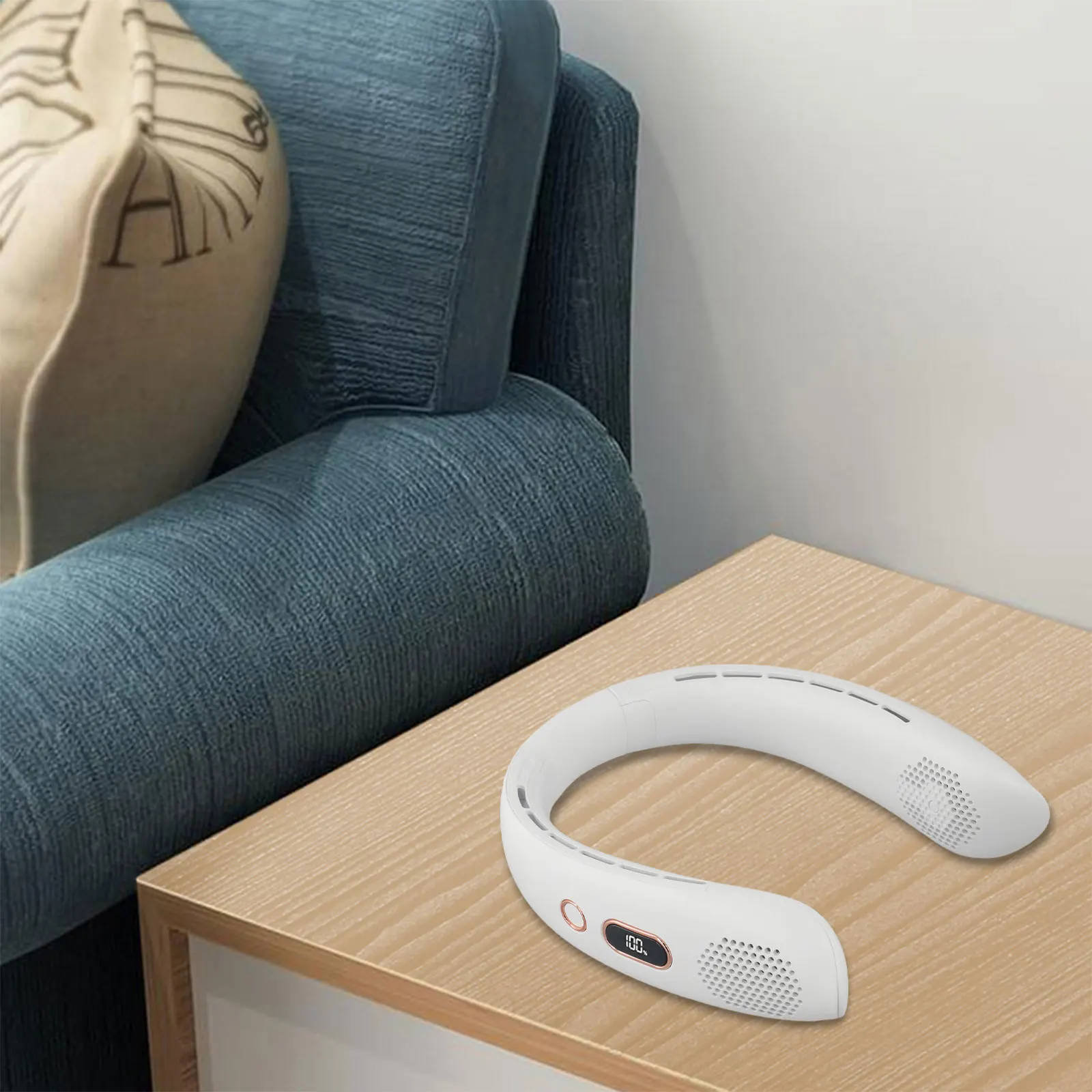 

Подвесной вентилятор для шеи Портативный складной безлопастной вентилятор USB безлопастной ленивый цифровой дисплей Подвесной вентилятор для шеи Вентилятор для кондиционирования воздуха