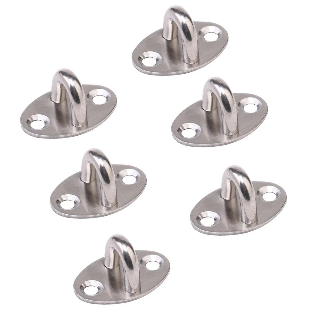 6 Pcs Awning Brackets Storage Ring Load-bearing Hook Fan Pull Ceiling Multifunctional for Dorm Office Silver Type Fixed