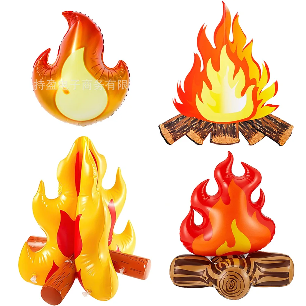 Campfire Balloon Inflatable Fake Fire Birthday Balloons Outdoor Camping Bonfire Party Decor Fire Protection Theme Party Supplies