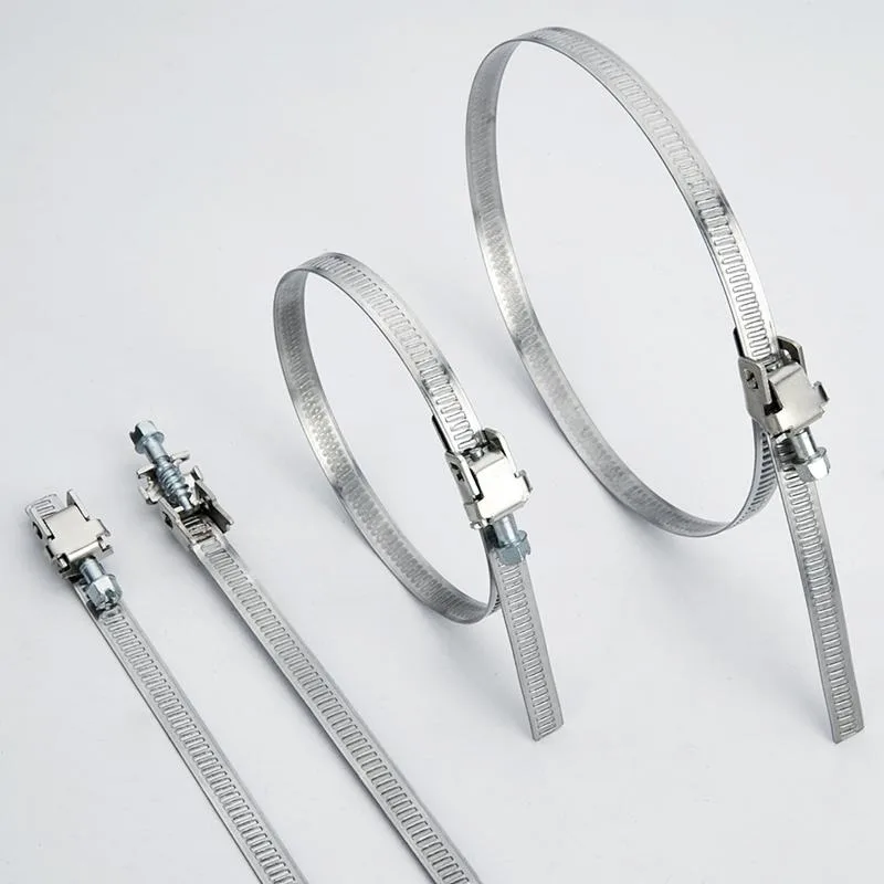 Tie, speed release, throat clamp, metal binding, holding clamp, tightening