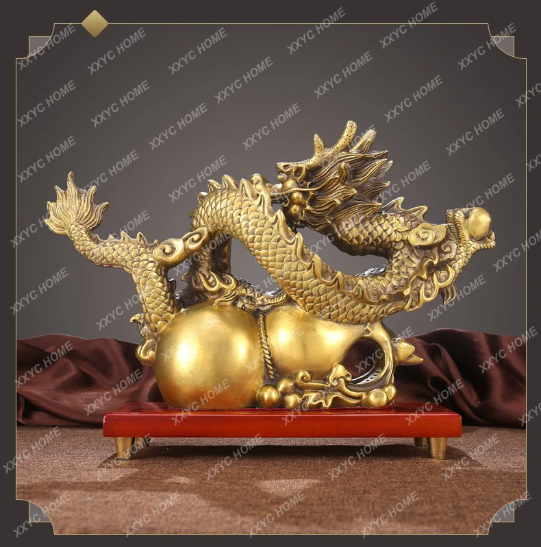 2023 جلب كبير في الثروة الكنز متجر المنزل الأعمال المال رسم التميمة الحظ الحظ جيد التنين الذهبي تمثال نحاسي