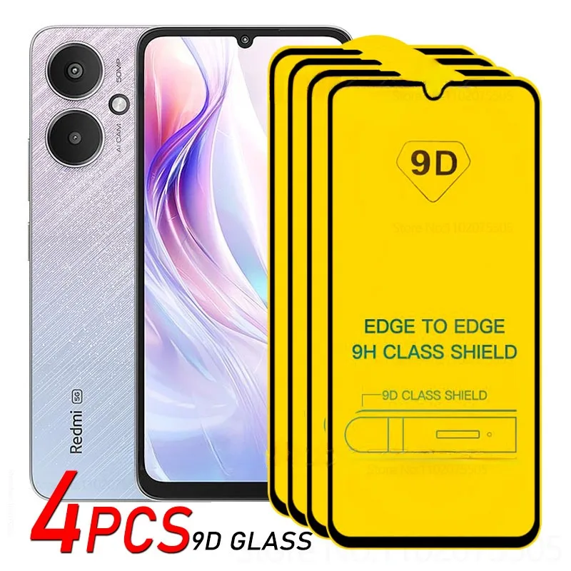 4PCS For Xiaomi Redmi 13C 12 9D Tempered Glass Redmi 12C 10C Screen Protectors For Xiaomi Redmi A1 A2 Plus 10 10A 7 8 9 9C Glass