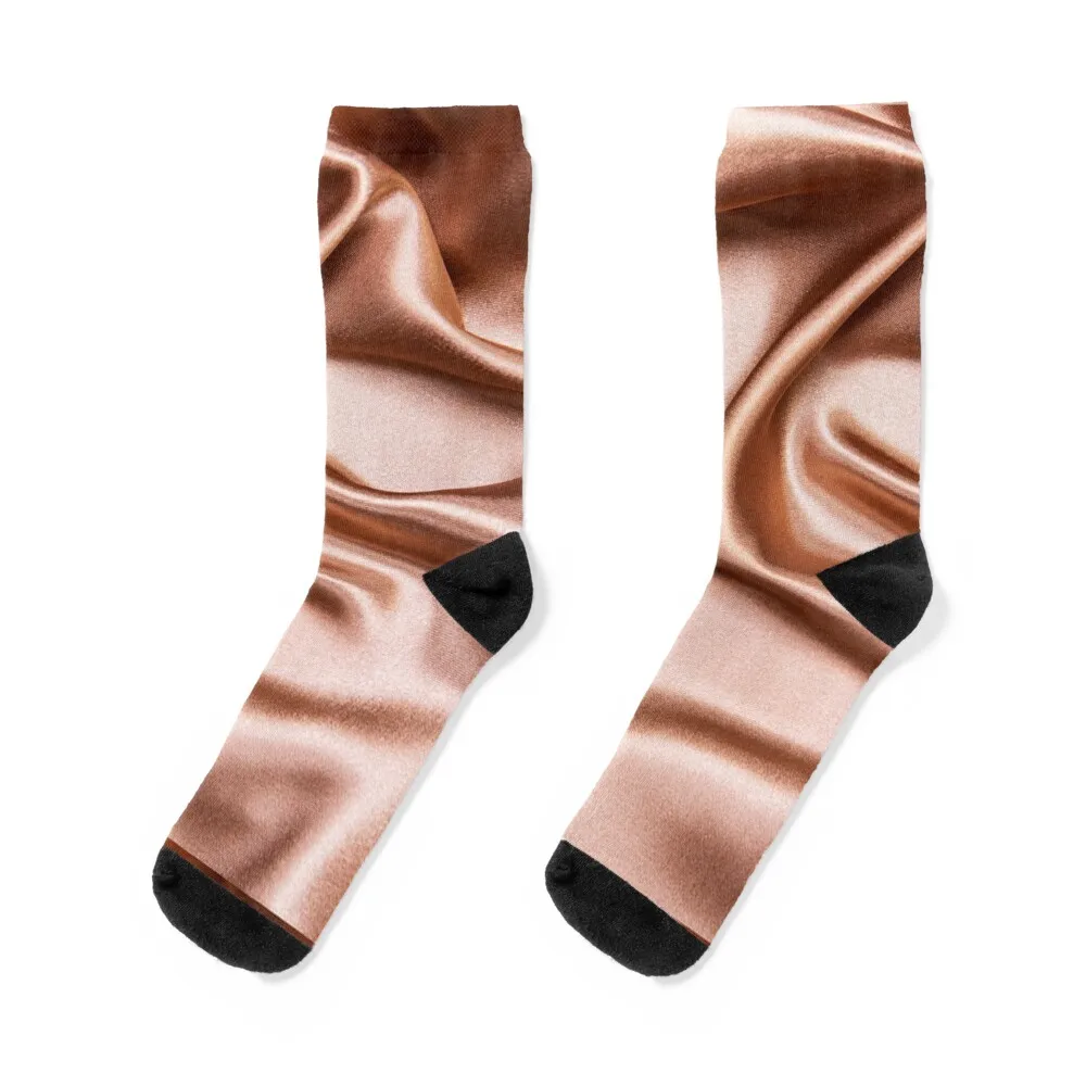 

Rose Gold Silk Print Socks loose custom short Antiskid soccer Ladies Socks Men's