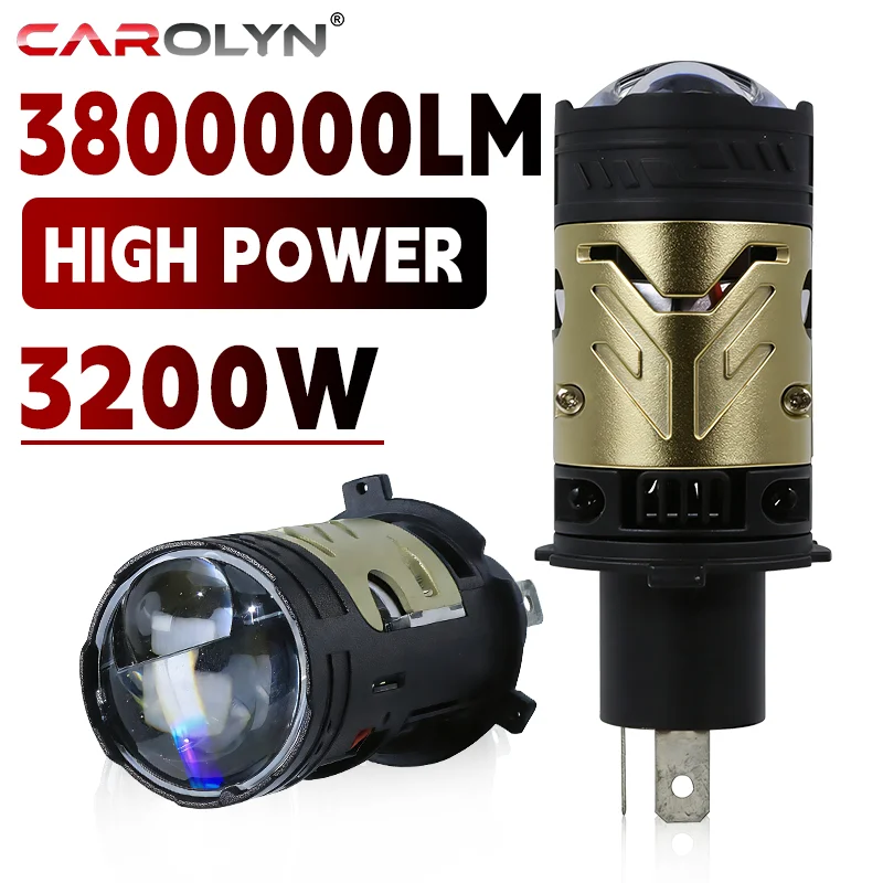 

Светодиодная лампа для фар H4 3200W с проекторной линзой, CANBUS, сверхъяркая, 3800000 лм, 6500K, с турбовентилятором, для автомобилей/мотоциклов, 9003/HB2