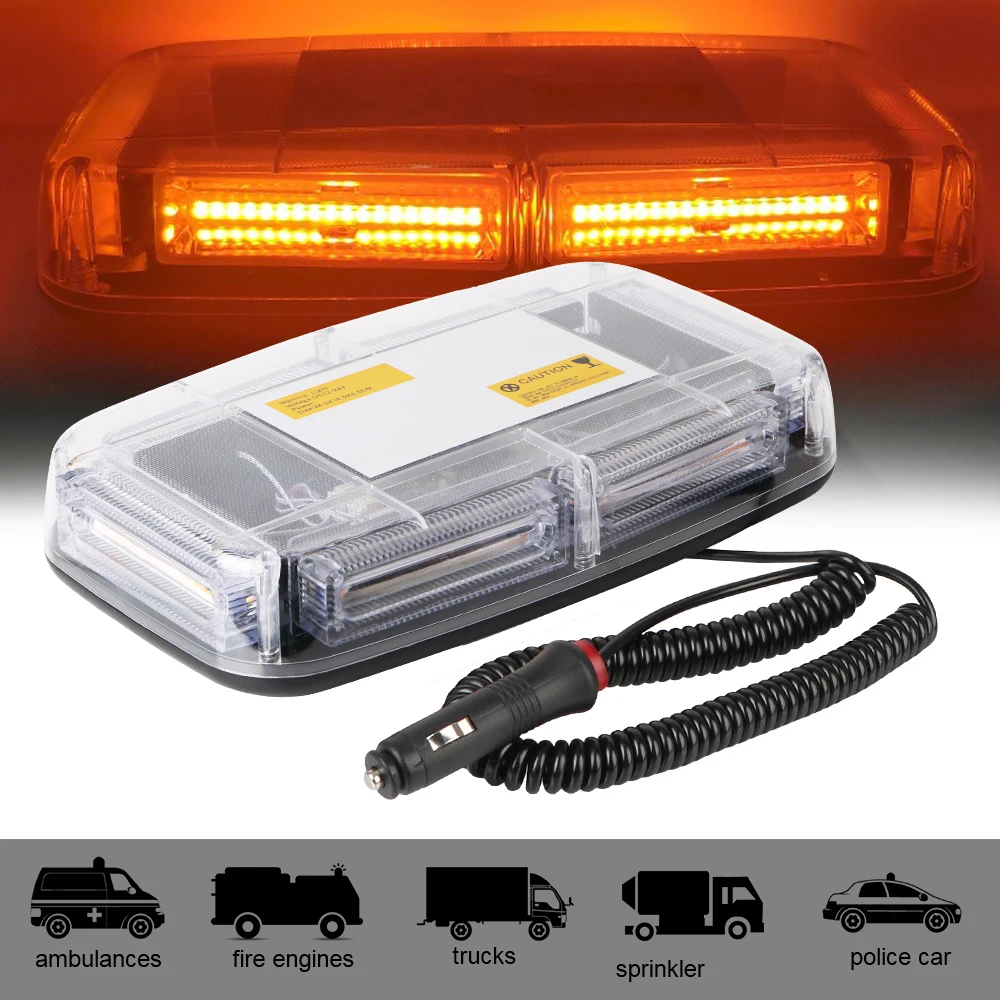 

Car Strobe Warning Light Police Flasher Vehicle Roof Flashing Beacon Yellow LED COB Ceiling Lamp Emergency Signal Lamp DC12~24V
