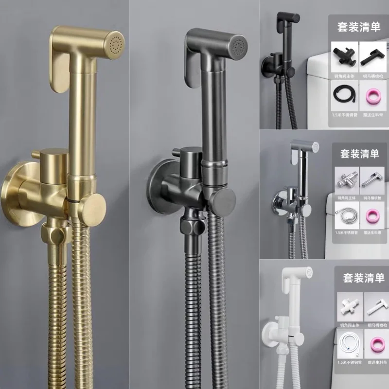 النحاس يده بيديه للحمام البخاخ اكسسوارات الحمام الأسود بيديت صنبور للحمام البخاخ دش رئيس التنظيف الذاتي الأبيض