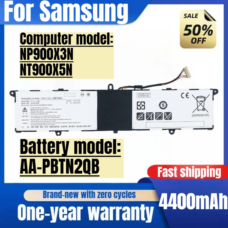 

For Samsung NP900X3N NT900X5N AA-PBTN2QB Built-in Laptop Battery High Capacity Battery High Quality Replacement Batteries