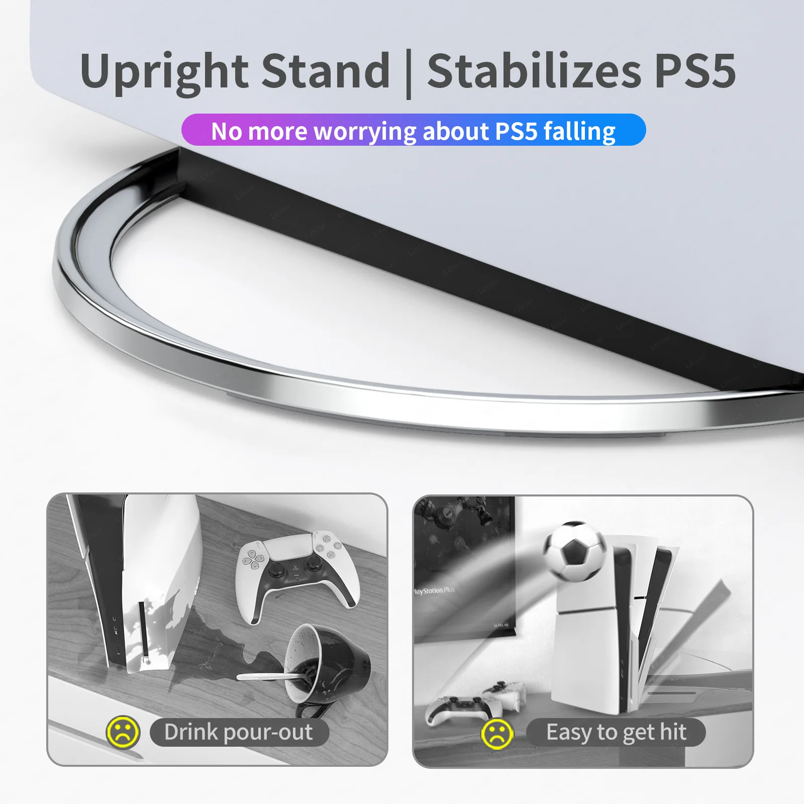 Draagbare metalen verticale standaard voor PS5 Slim/Pro digitale schijfversie Antislipbasishouder voor PS5 Pro Console-accessoires