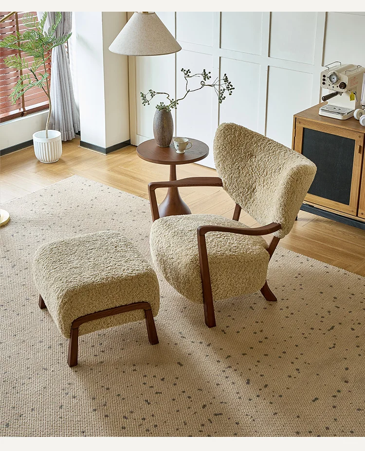 

Стул для отдыха/кремовый средневековый кашемировый диван-кресло, одиночный ленивый съемный и моющийся стул для маленькой квартиры, тигровый табурет