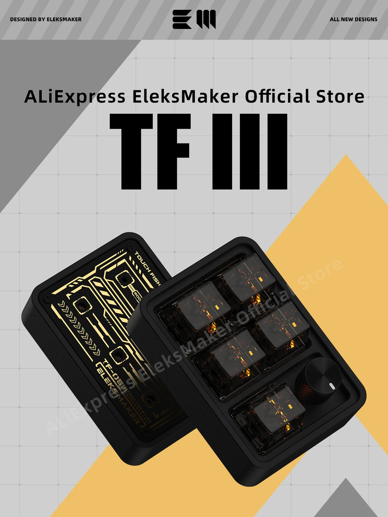 

EleksMaker Aluminum alloy mechanical keyboard, 5-digit keypad, volume adjustment, boss key, programmer keyboard, boyfriend gift