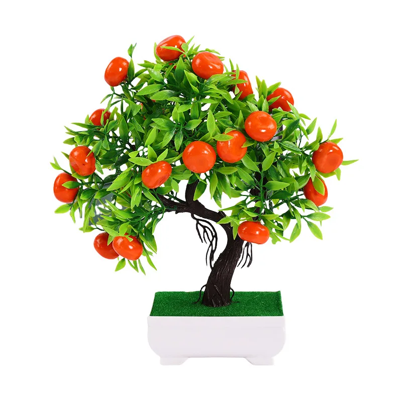 

Artificial Simulated Potted Plant for Living Room Office Desktop Decoration Orange Plastic Size Approximately 18 by 26