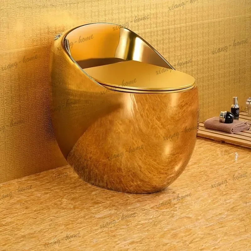 Personalized and creative golden egg-shaped toilet egg-shaped toilet European gold-plated toilet