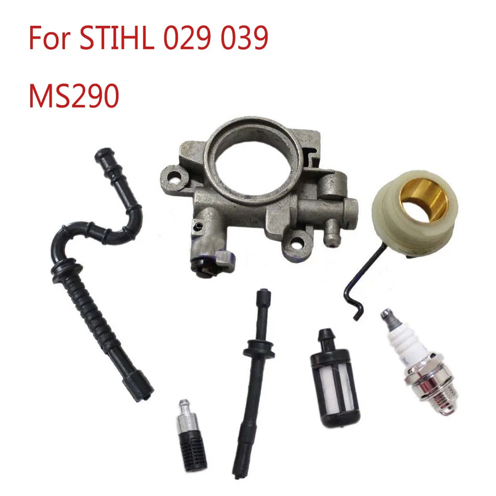 Oil Pump Oiler Oil Pump Kit Part & Fuel Line Set Spark for 039 1127 640 3200 1127 640 3204 MS290 MS310 Oil Pump